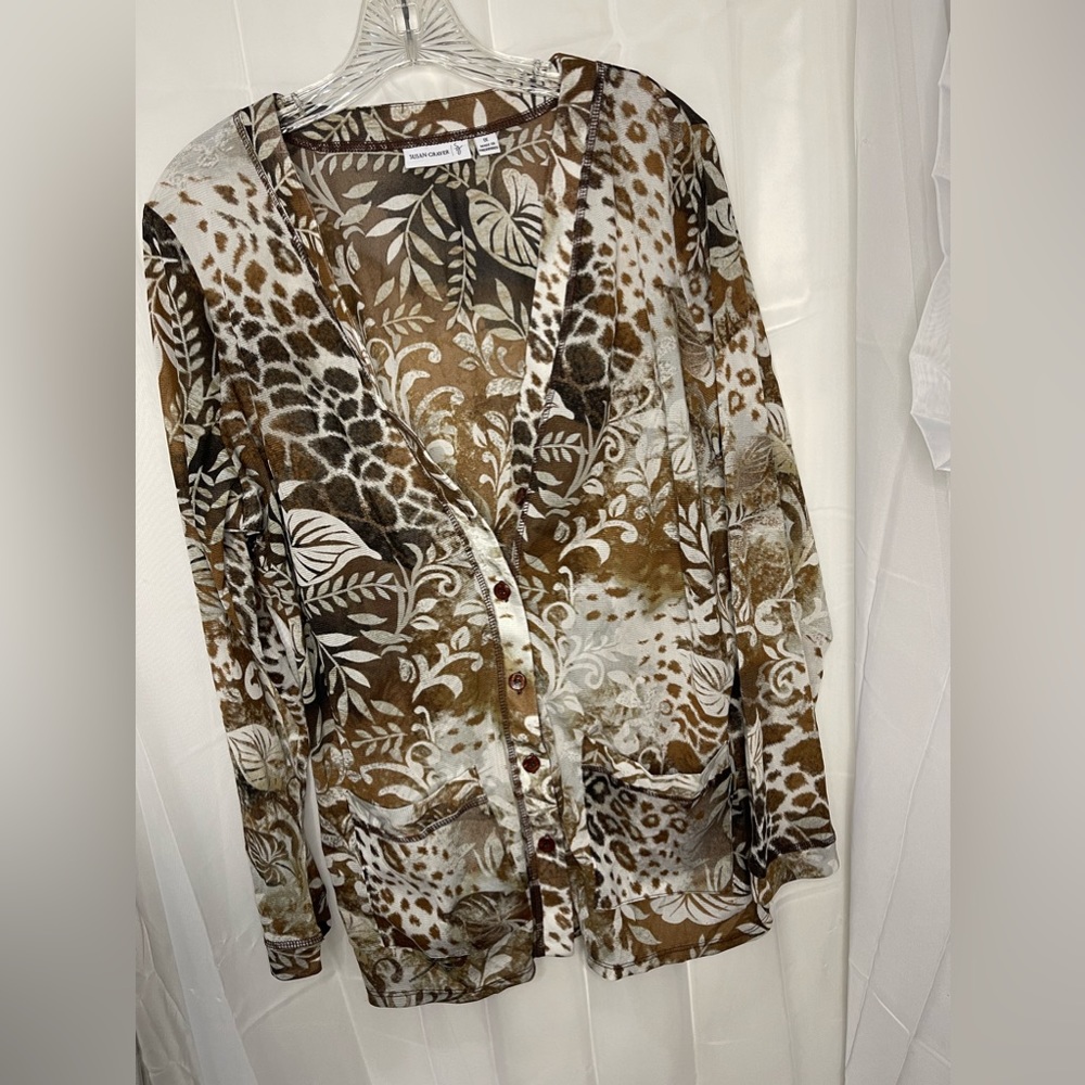 Susan Graver light weight cardigan size 1x